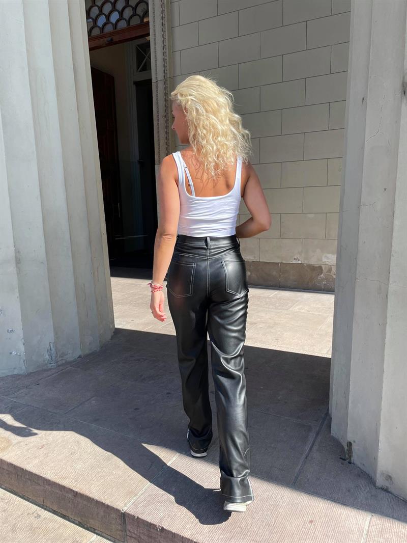 Ginny pants leather look - black