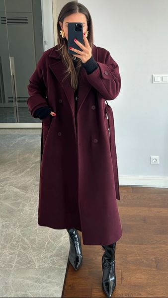 Trench Coat i Vinröd